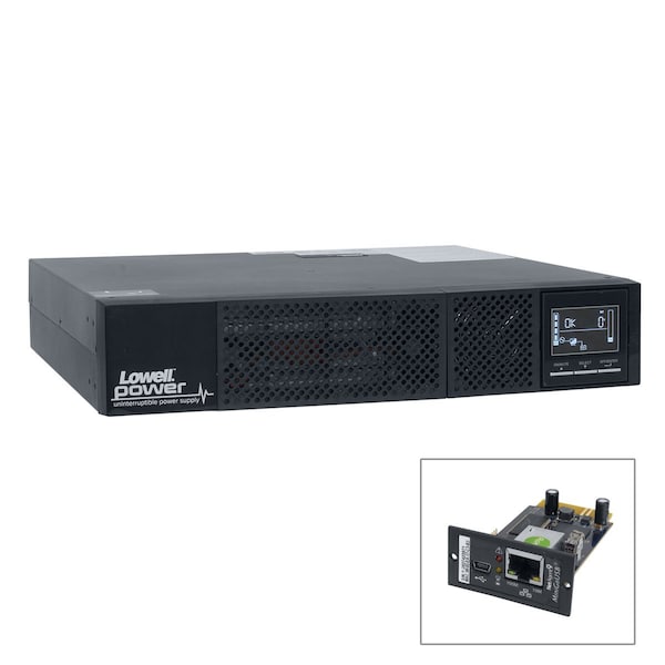UPS System, 3000VA, Online/Double Conversion, Out: 120V AC In: 50 to 150V AC